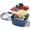Blue, variant on Yooci Salad Lunch Container to Go, 52-oz Salad Bowls with 3 Compartments, Salad Dressings Container for Salad Toppings, Snacks, Men, Women (Blue)