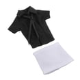 thumbnail image 3 of Ropa para figuras femeninas en miniatura, falda corta, camisa con , ropa para figuras de acción, para de muñecas femeninas de 6 pulgadas, 1/12 Camisa negra, 3 of 8