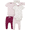 Hearts & Pink, variant on Modern Moments by Gerber Newborn Baby Girl Short Sleeve Bodysuit & Pant Outfit Sets, 6-Piece, Newborn-12 Months