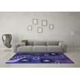 thumbnail image 3 of Ahgly Company Machine Washable Indoor Rectangle Oriental Blue Modern Area Rugs, 7' x 9', 3 of 4