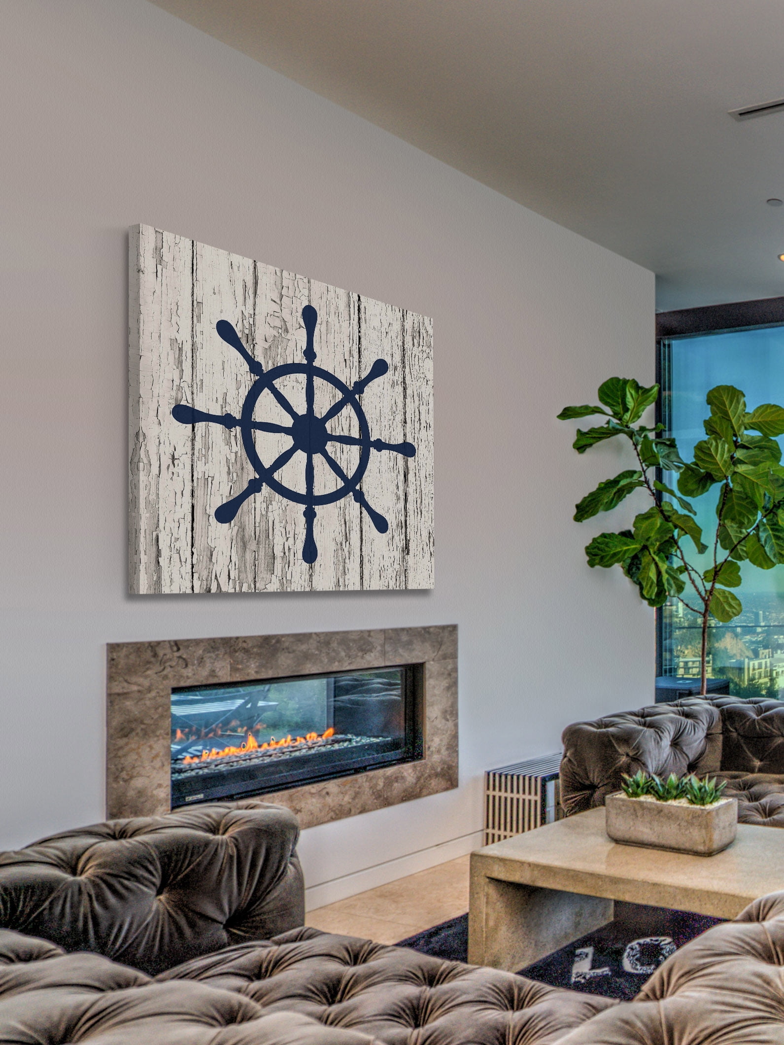 "Ship Wheel" Painting Print on Wrapped Canvas