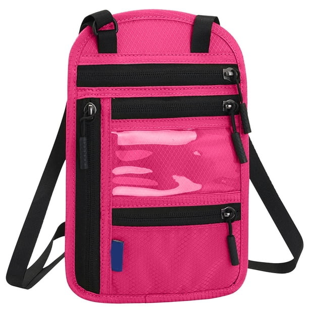 Bolso funcional para pasaporte RFID Bolso bandolera para el hombro Funda protectora para documentos en el extranjero