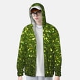 thumbnail image 2 of Balery Green Glitter Sparkle Men's Women's UPF 50+ Sun Protection Lightweight Hoodie Performance Long Sleeve Shirt for Fishing Running-XX-Large, 2 of 7