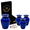 BLUE, variant on Nova Niche Small Yellow Aluminium Cremation Urns for Human Ashes – Mini Memorial Keepsake Set of 4 with Velvet Case