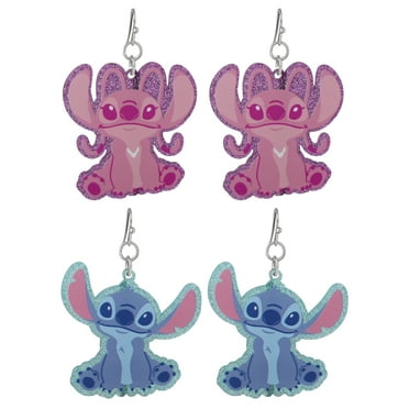 Disney Girls/Tween Stitch and Angel Acrylic Dangle Earring Set, 2 Pairs