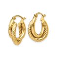 thumbnail image 3 of 14K Yello Gold Twisted Double Hoop Earrings, 3 of 5