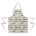 thumbnail image 2 of Cartoon Tractors Windmills Light Gray Apron-Garden Aprons for Women with Pockets-Cotton Linen Waterproof Kitchen Cooking Gardening Aprons Adjustable for Kitchen,Cooking,BBQ and Salon 33x27 Inch, 2 of 3