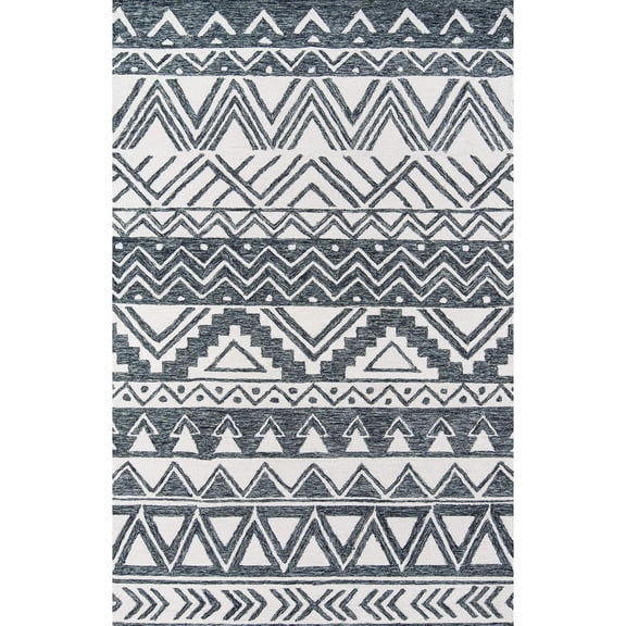 Momeni Mallorca Hand Hooked Wool Charcoal Area Rug 8' X 10'