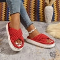 thumbnail image 5 of Slippers for Women,Comfortable Strap Open Toe Platform Slippers For Home Indoor Outdoor Casual Wear Soft Shoes,Womens Slippers,Red,7, 5 of 9