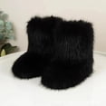thumbnail image 1 of Botas de nieve de mujer con piel de mapache sintética integrada de invierno, zapatos de piel, botas altas para exteriores, 1 of 5