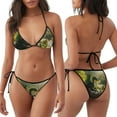 thumbnail image 3 of Saiise Deep Forest Stone Green Dragon Pattern Women's Adjustable Bikini Set High-Cut Two-Piece Swimsuit for Beach Pool Party Tropical Vacation, 3 of 6