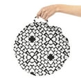 thumbnail image 2 of Monochrome Round Floor Cushion with Handle, Aztec Traditional Style Tribal Minimalist Pattern Geometric Modern, Pillow for Living Room & Dorms, 18" Round, Charcoal Grey and White, by Ambesonne, 2 of 4