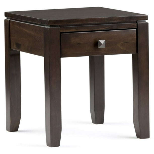 Simpli Home Cosmopolitan Solid Wood End Table with Storage Drawer
