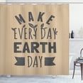 thumbnail image 1 of Ambesonne Earthy Shower Curtain, Typographic Words Earth Day, 69"Wx75"L, Charcoal Grey and Tan, 1 of 3