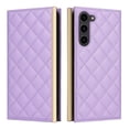 thumbnail image 4 of Desugned For Samsung Galaxy S23 Wallet Phone Case,With Suction Cup Fastener,Flip Folding Kickstand,With Card Slots,Wrist Strap&Shoulder Strap,Shockproof PU Leather Phone Case,Purple, 4 of 9