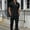 Black, variant on Runfenguu Track Suit, Men Two Piece Outfits Setsmen Casual Pullover Printing Buttons Pocket Short Sleeve Round-Neck Blouses And Pants Trousers Sets