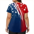 thumbnail image 4 of 250th Anniversary USA Scrub Tops for Women Plus Size Loose V Neck USA Flag Print Scrub Shirts Short Sleeve Independence Day Patriotic Scrubs Nursing Workwear Medical Nurse Uniform with Pockets Blue M, 4 of 5