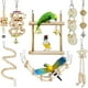thumbnail image 1 of Paquete de 8 juguetes de madera para pájaros, coloridos juguetes para masticar, cadena de molares para loros, columpio de madera natural, juguete para masticar animales para periquitos, cacatúas, periquitos y pájaros JM, 1 of 5