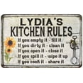 thumbnail image 1 of Lydia's Kitchen Rules Chic Sign Vintage Decor 8x12 Metal Sign 108120032246, 1 of 1