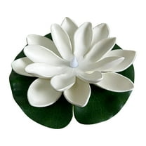 HengDidi 6PCS LED Lotus Floating Lights, 15cm Water-Sensing Pond Decor with Auto-On, Garden Pool Fountain Floral Accent, Cool White Night Illumination