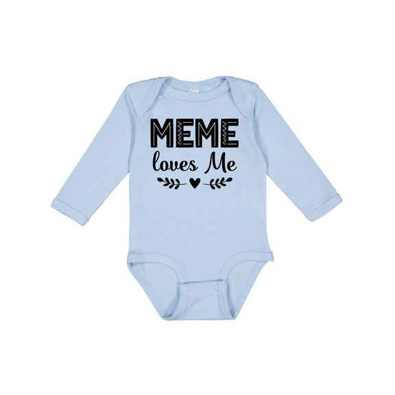 Inktastic Meme Loves Me Baby Clothes Girls Long Sleeve Baby Bodysuit