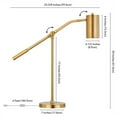 thumbnail image 6 of Maklaine Contemporary Brass Table Lamp with Boom Arm, 6 of 8