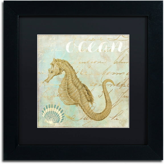 Trademark Fine Art "Turquoise Beach III" Canvas Art by Color Bakery Black Matte, Black Frame