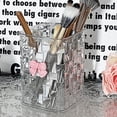 thumbnail image 7 of Cute Acrylic Pen Holder with Bowknot, Clear Woven Texture Makeup Brush Organizer, Desk Pencil Organizer for Office, Home, School, Cosmetic Storage, 7 of 7
