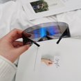 thumbnail image 1 of Typpkmm Y2k Women Sunglasses Laser Eyeglasses Technological Sense Mirrored Lens Eyewear Glasses Integrated Men Sun Glasses, 1 of 7