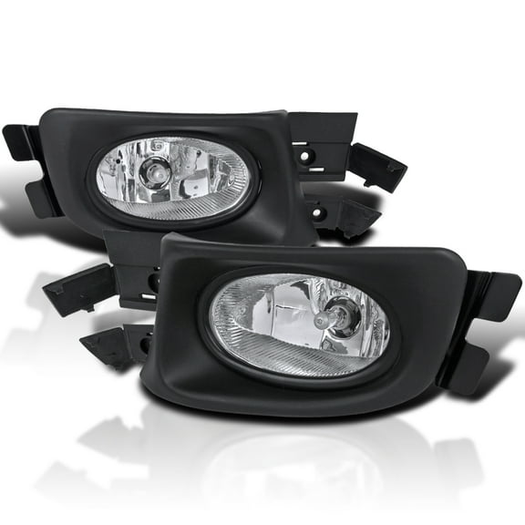 Spec-D Tuning Clear Lens Fog Lights   H11 Bulbs   Switch Included Compatible with 2003-2005 Honda Accord 4Dr Sedan L R Pair Assembly