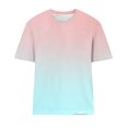 thumbnail image 3 of ZZwxWA Short Sleeve Tshirt Shirts for Women Trendy Crew Neck Tie Dye Gradient Print Causal Blouses Ladies Cute Summer Tops, 3 of 4