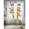 thumbnail image 2 of Farm Duck Flower Sheer Curtains 84 Inch Length 2 Panels Set, Wildflower Garden Motifs Floral Garland Voile Window Treatment Rod Pocket Curtains Sheers Drapes for Bedroom/Living Room/Kitchen 52"x84"x2, 2 of 7