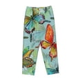 thumbnail image 4 of Goofa Retro Seamless Flying Butterflies Printed Soft Pajama Pants for Women, Wide Leg Comfy Casual Lounge Yoga Pants-X-Large, 4 of 9