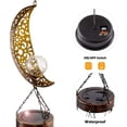 thumbnail image 5 of Carillón de viento Solar móvil LED Luna colgante luz impermeable al aire libre decorativo para jardín Patio cubierta Patio Rojo Verde, 5 of 5