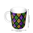 thumbnail image 2 of Yiaed Mardi Gras Shiny Green Purple Print Ceramics Coffee,Large Handle Design,Extra Large Tea and Coffee Cup for Office and Home Mugs, 2 of 6