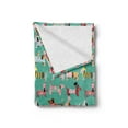 thumbnail image 2 of Dog Lover Soft Flannel Fleece Throw Blanket, Abstract Puppy Pattern Human Clothing Fun Dress Theme Domestic Animals, Cozy Plush for Indoor and Outdoor Use, 60" x 80", Multicolor, by Ambesonne, 2 of 5