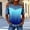 Blue, variant on Women's Cut Out Cold Shoulder Tops Summer Denim Patchwork Short Sleeve Crew Neck Gradation T Shirts Blue