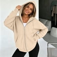 thumbnail image 2 of Zip Hoodies for Women Casual Long Sleeve Drawstring Sweatshirt 2026 Fall Fashion Oversized Outfits Clothes, 2 of 6
