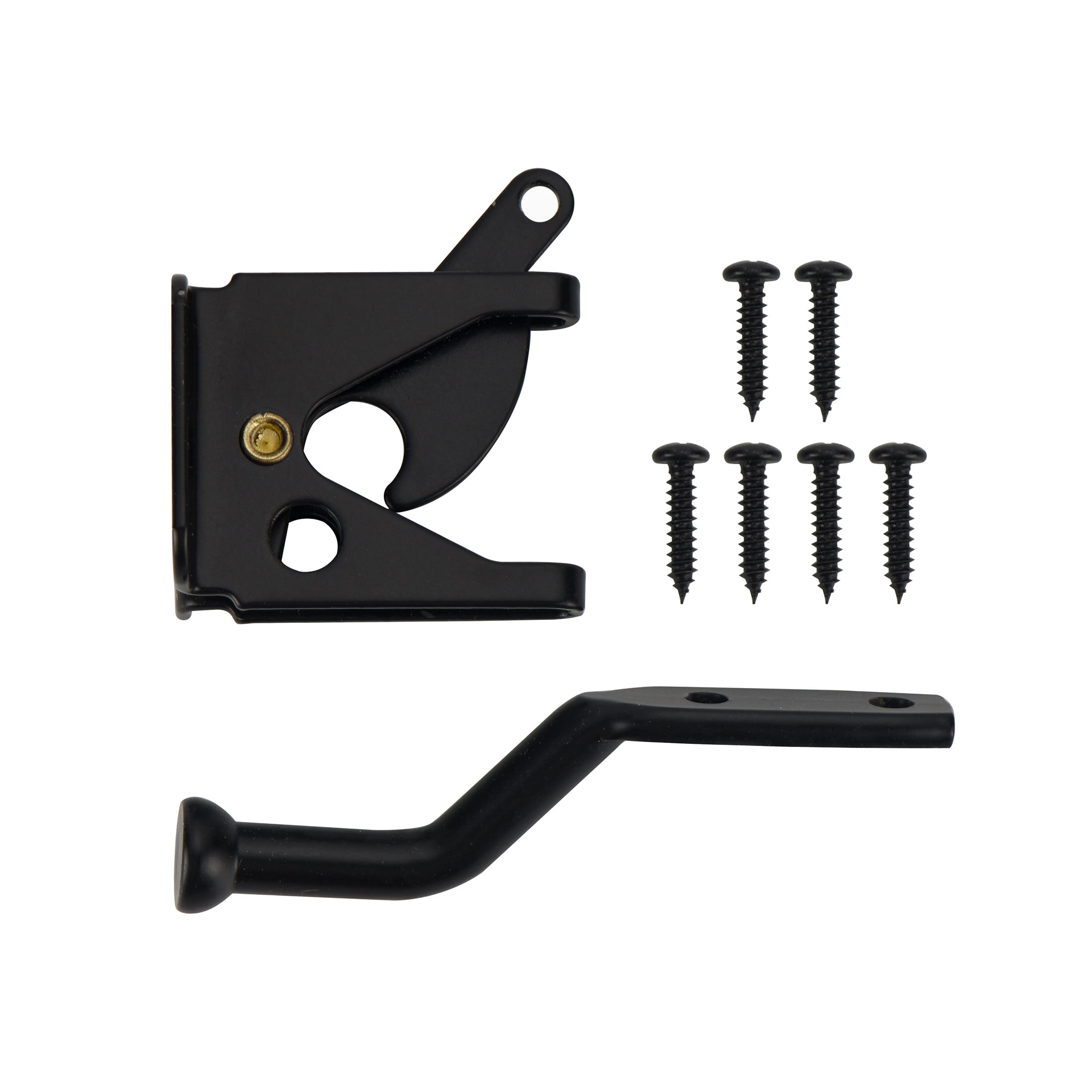 (2 pack) Hyper Tough Self Locking, Heavy Duty Steel Gate Latch, Black