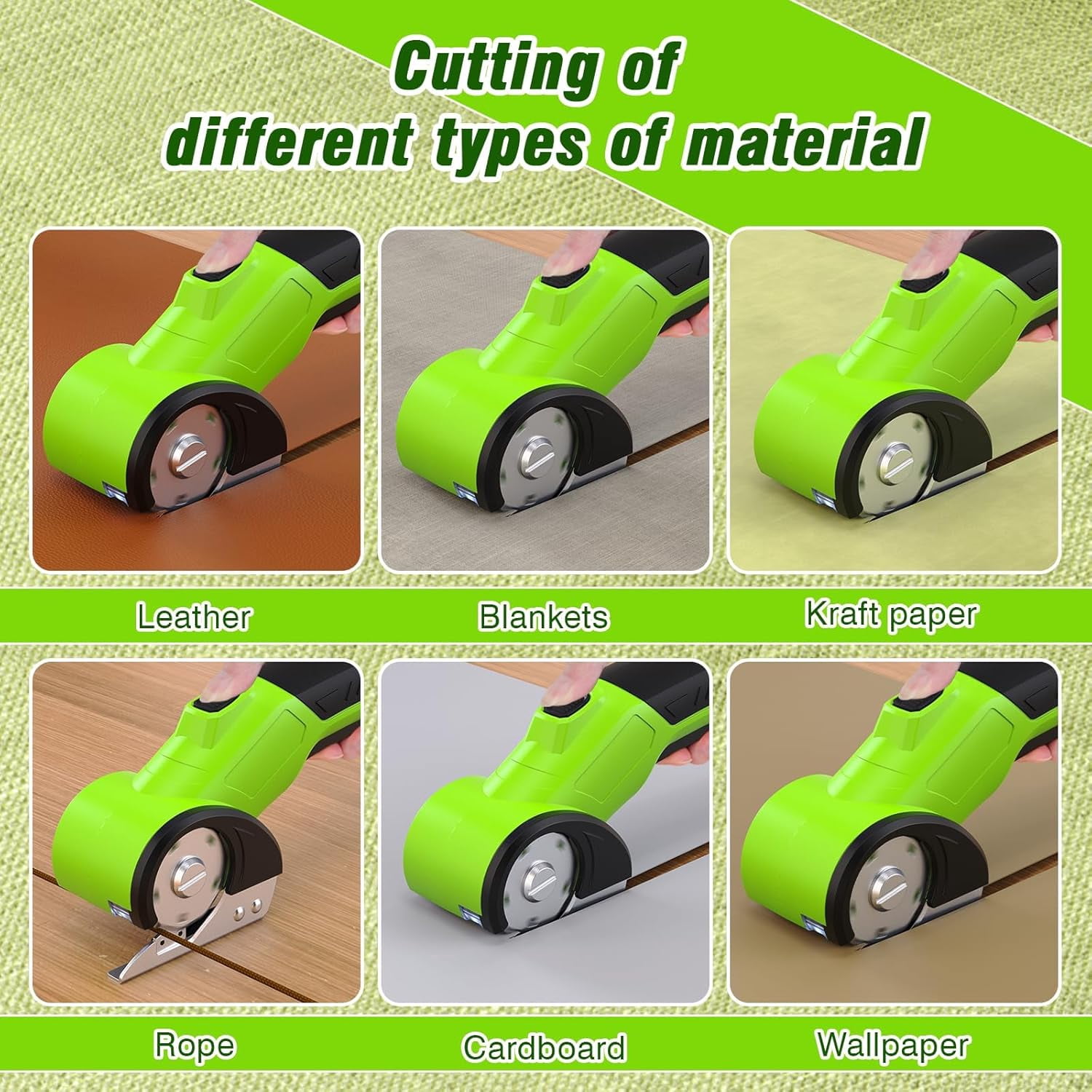 Cordless Electric Scissors, Electric Mini Box Cutter, Carpet & Cardboard Cutter Tool, Rotary Cutter for Cardboard Packages Leather Plastic