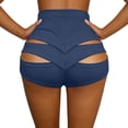 thumbnail image 2 of Kvture Cut Out Yoga Shorts Booty Butt Lifting Scrunch Shorts High Waisted Workout Gym Active Hot Pants Navy XL, 2 of 6