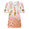 thumbnail image 4 of Camisetas con estampado floral con cuello en V para mujer Blusas femeninas cómodas a la moda Tops OAVQHLG3B Store  lin121212, 4 of 4