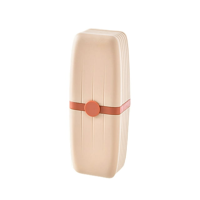 Contenedores de Viaje para Artículos de Aseo,Caja de Viaje de Cepillo de Dientes Contenedor de Plástico con Cubierta Portátil para Cepillo de Dientes Normal, Rojo 7.5x5.8x20.2cm,Estante Del Organizado