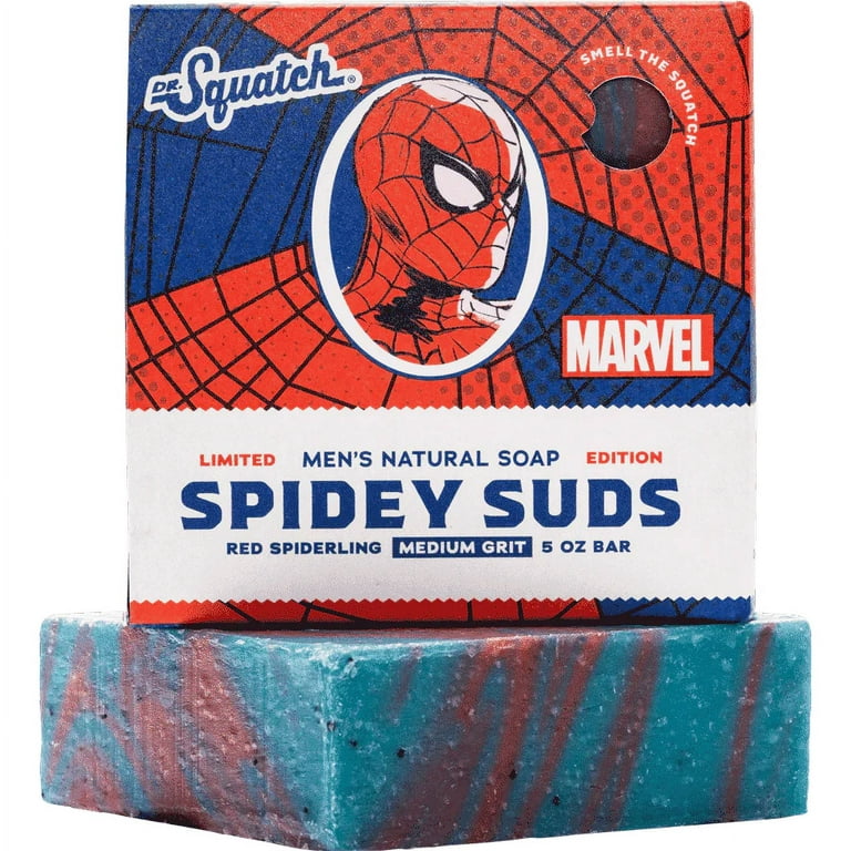 Dr. Squatch Men's Natural Bar Soap for All Skin Types, Spidey Suds