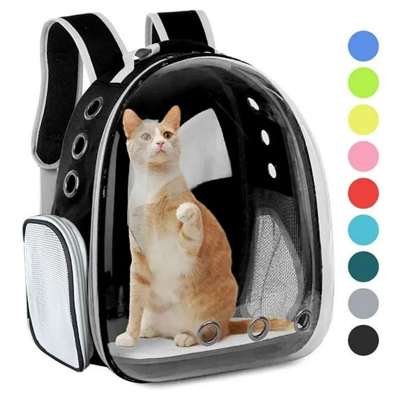 Cat Backpack Carrier, Pet Cat Carrier with Ventilated Design for Carrying Puppy Cats, Pet Carrier Back Pack Bag Space Capsule for Traveling/Hiking/Camping/Outdoors, Pet Carrier Airline Approved