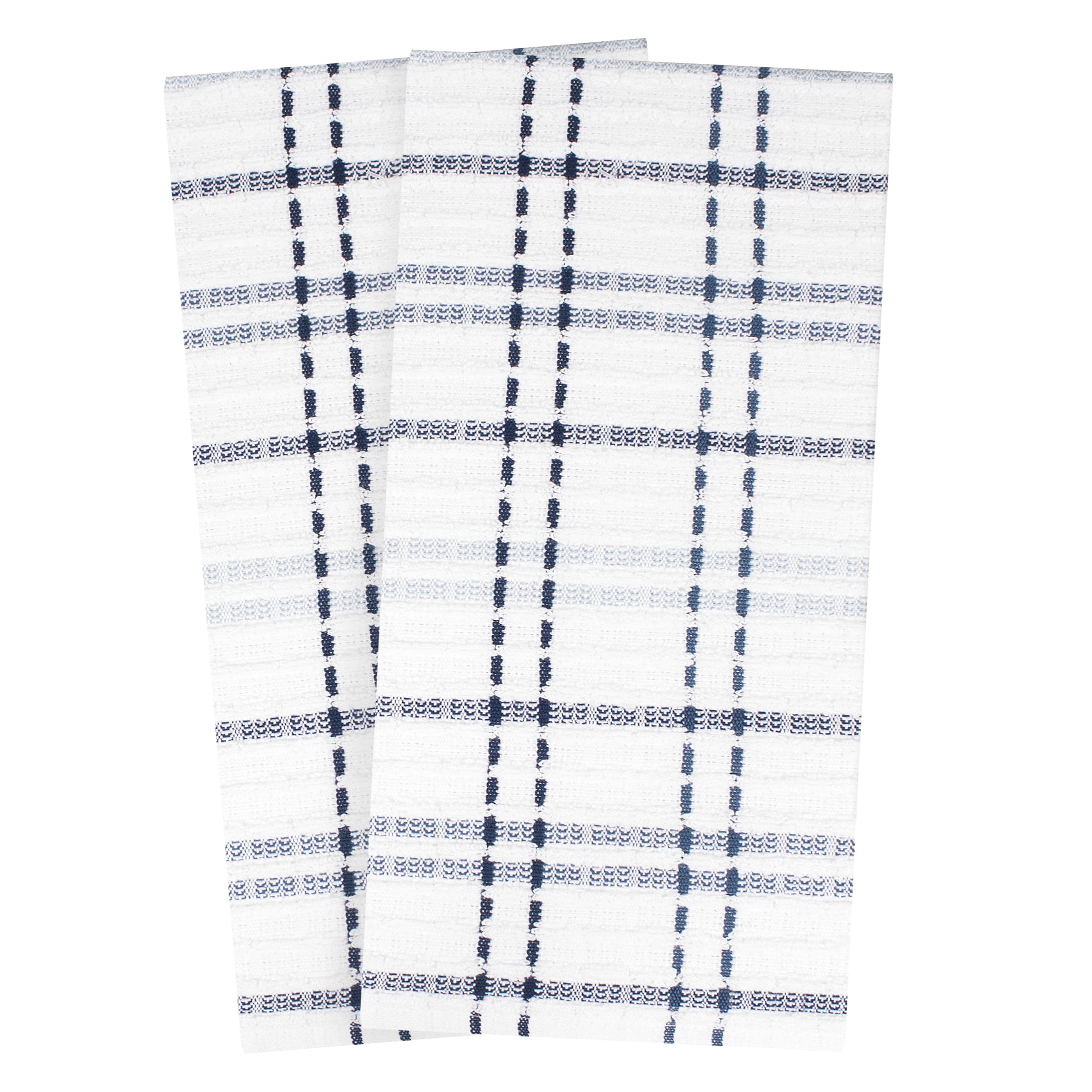 RITZ Royale Collection 100% Combed Terry Cotton, Oversized Kitchen Towel Set, 4-Pack, Solid & Coordinate, Federal Blue