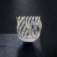 thumbnail image 5 of K-KED Elegant Two Tone 925 Silver Filled Ring Women Cubic Zircon Delicate Jewelry Gift Sz 6-10-6, 5 of 6