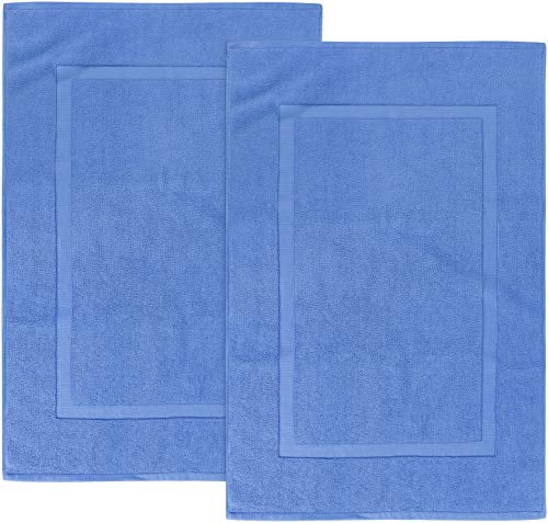 Navy Blue, 100% Ring Spun Cotton Pack of 2 Utopia Towels Cotton Banded Bath Mats Highly Absorbent and Machine Washable Shower Bathroom Floor Mat 21 x 34 Inches Not a Bathroom Rug