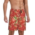 thumbnail image 2 of Balery Strawberry Pantalones cortos de pijama de punto de algodón para hombre con cinturilla y bolsillos-Medium, 2 of 6