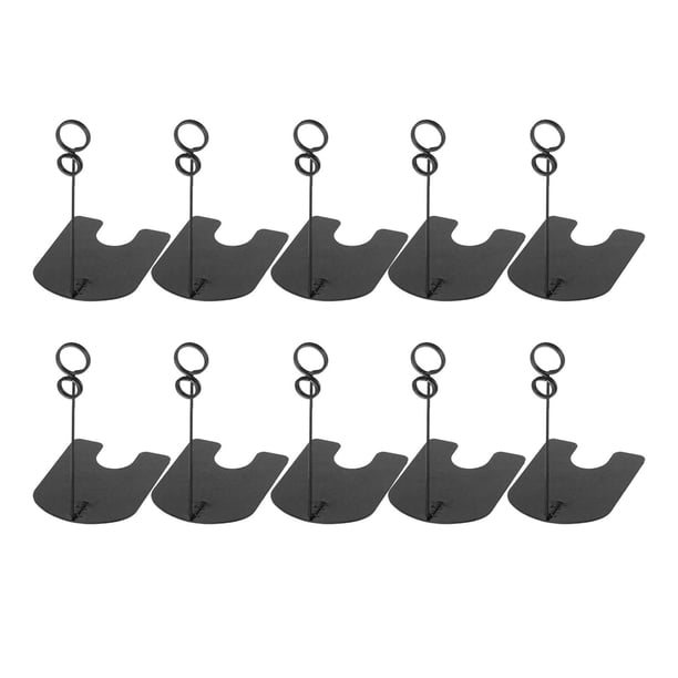 10 piezas de soporte para número de mesa, soporte para tarjetas de lugar, soporte para letrero de mesa, clips para menú, producto Negro
